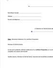 Demande d'obtention d'un certificat d'imposition